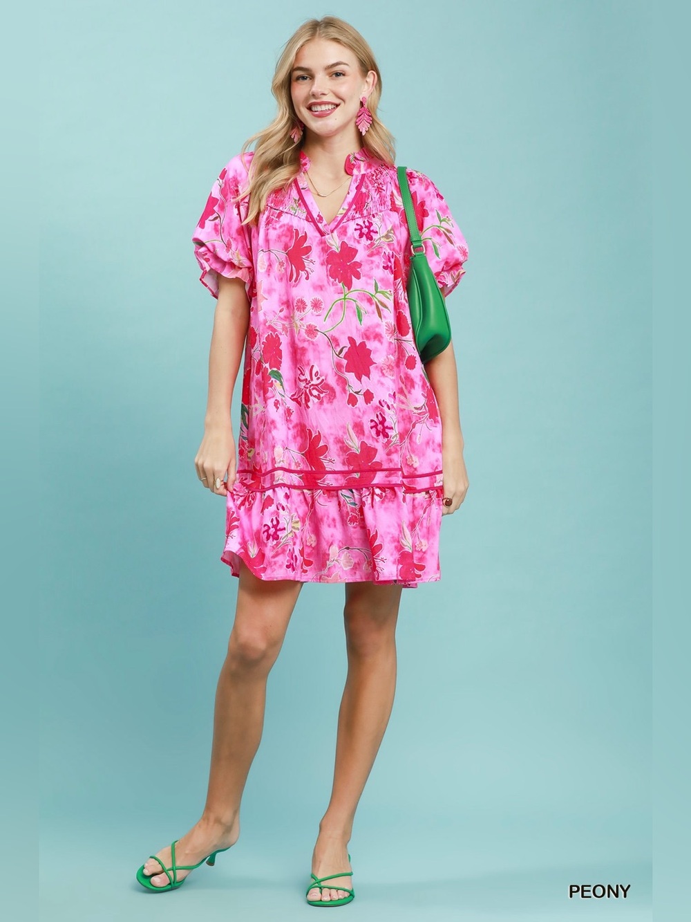 Umgee Floral Ruffle Hem Mini Dress🛍️